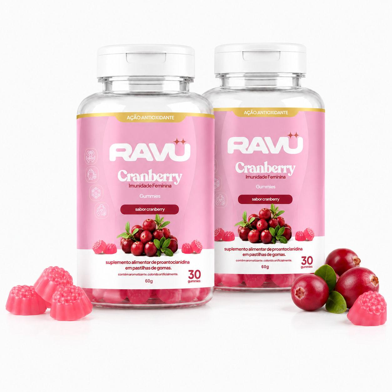 Cranberry Imunidade Feminina Gummy RAVU — Cranberry 150 g