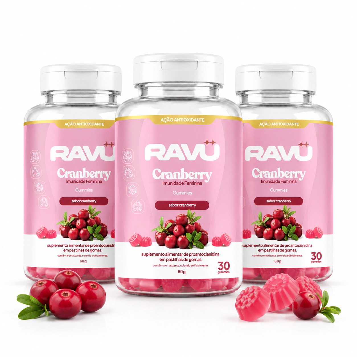 Cranberry Imunidade Feminina Gummy RAVU — Cranberry 150 g