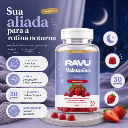 Melatonina Gummy RAVU | Morango 150 g
