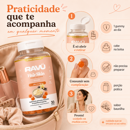Hair Skin Gummy RAVU | Baunilha 150 g