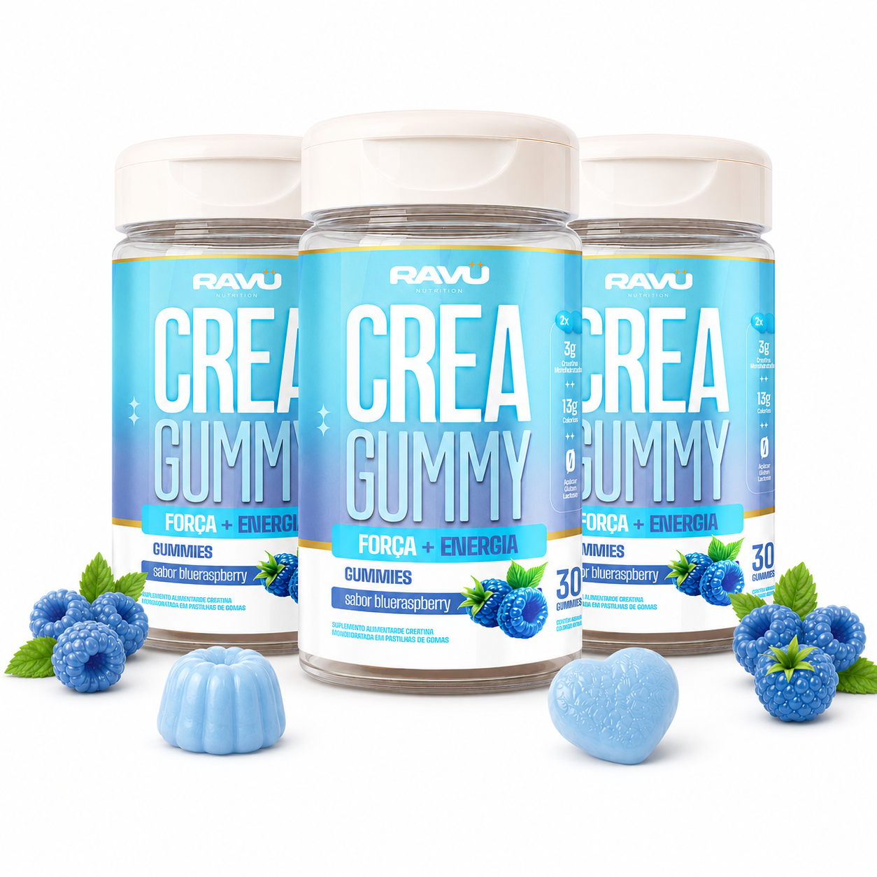 Creatina em Goma RAVU | Framboesa Azul 150 g