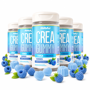 Combo Creatina Gummy RAVU | Framboesa 5 Potes