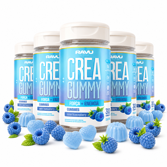 Combo Creatina Gummy RAVU | Framboesa 5 Potes