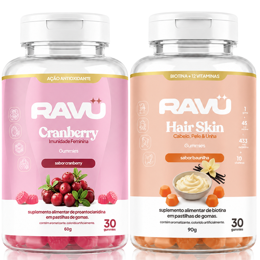 Combo Care Glow RAVU | Hair Skin + Nail + Cranberry