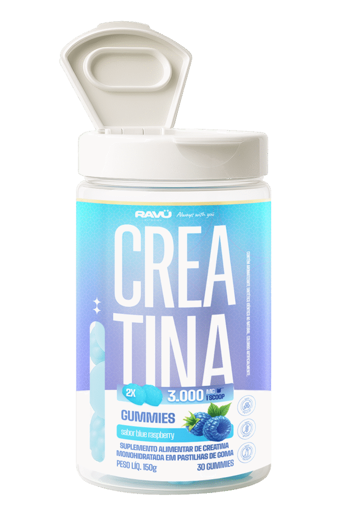 Ravu® Combo Corpo e Mente - Creatina, Whey Gummy, Hair Skin + Nail e Night Moon