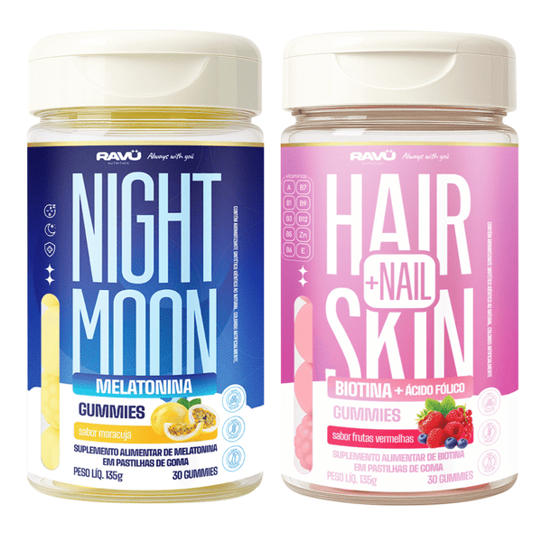 Ravu® Combo Noite e Dia - Night Moon e Hair Skin + Nail