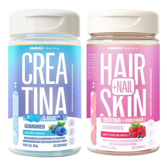Ravu® Combo Energia e Beleza - Creatina e Hair Skin + Nail