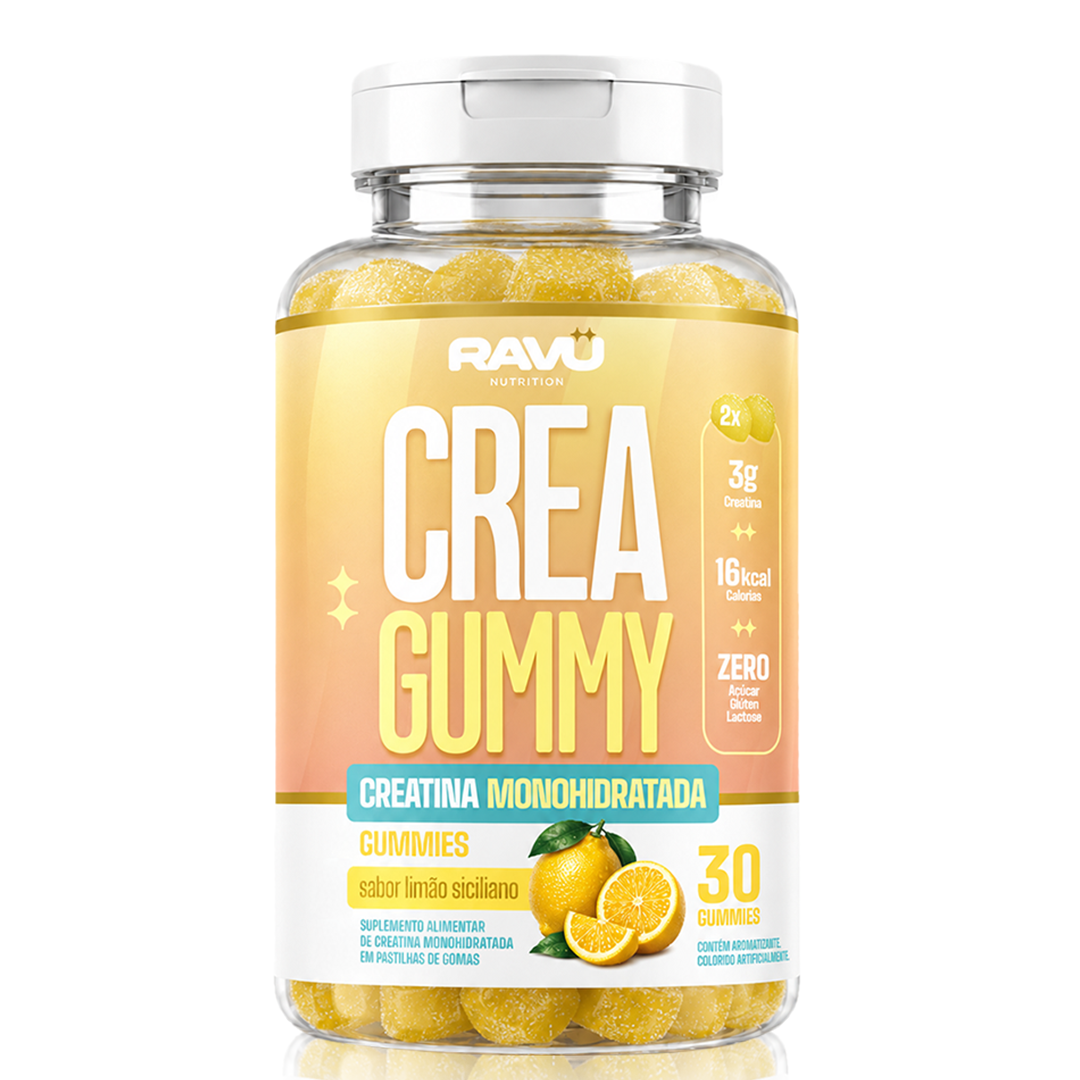 Creatina Gummy RAVU sabor limão siciliano — 1 pote com 30 gomas