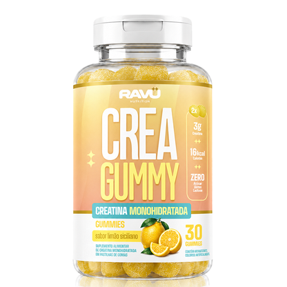 Creatina Gummy RAVU sabor limão siciliano — 1 pote com 30 gomas