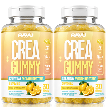 Creatina Gummy RAVU sabor limão siciliano — 2 potes