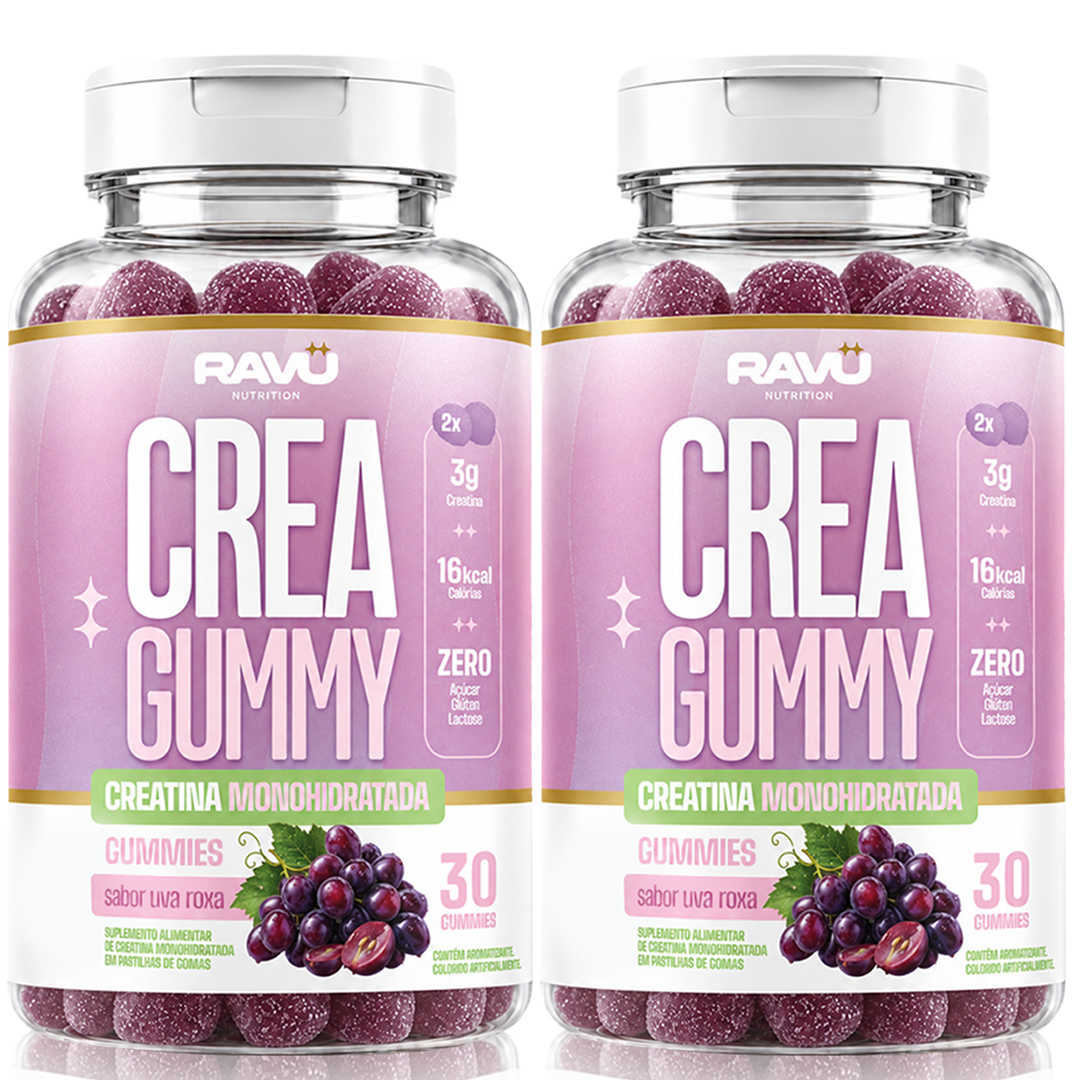 Creatina Gummy RAVU sabor uva roxa — 2 potes