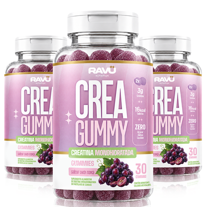 Creatina Gummy RAVU sabor uva roxa — 3 potes
