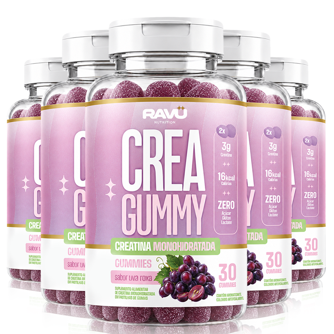 Creatina Gummy RAVU sabor uva roxa — 5 potes