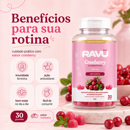Cranberry Imunidade Feminina Gummy RAVU — Cranberry 150 g