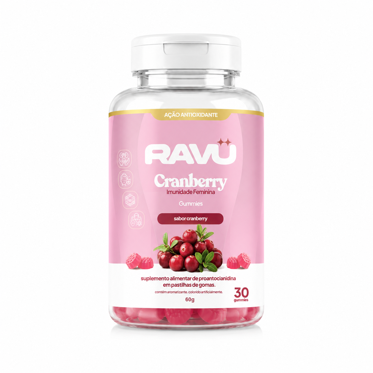 Cranberry Imunidade Feminina Gummy RAVU — Cranberry 150 g