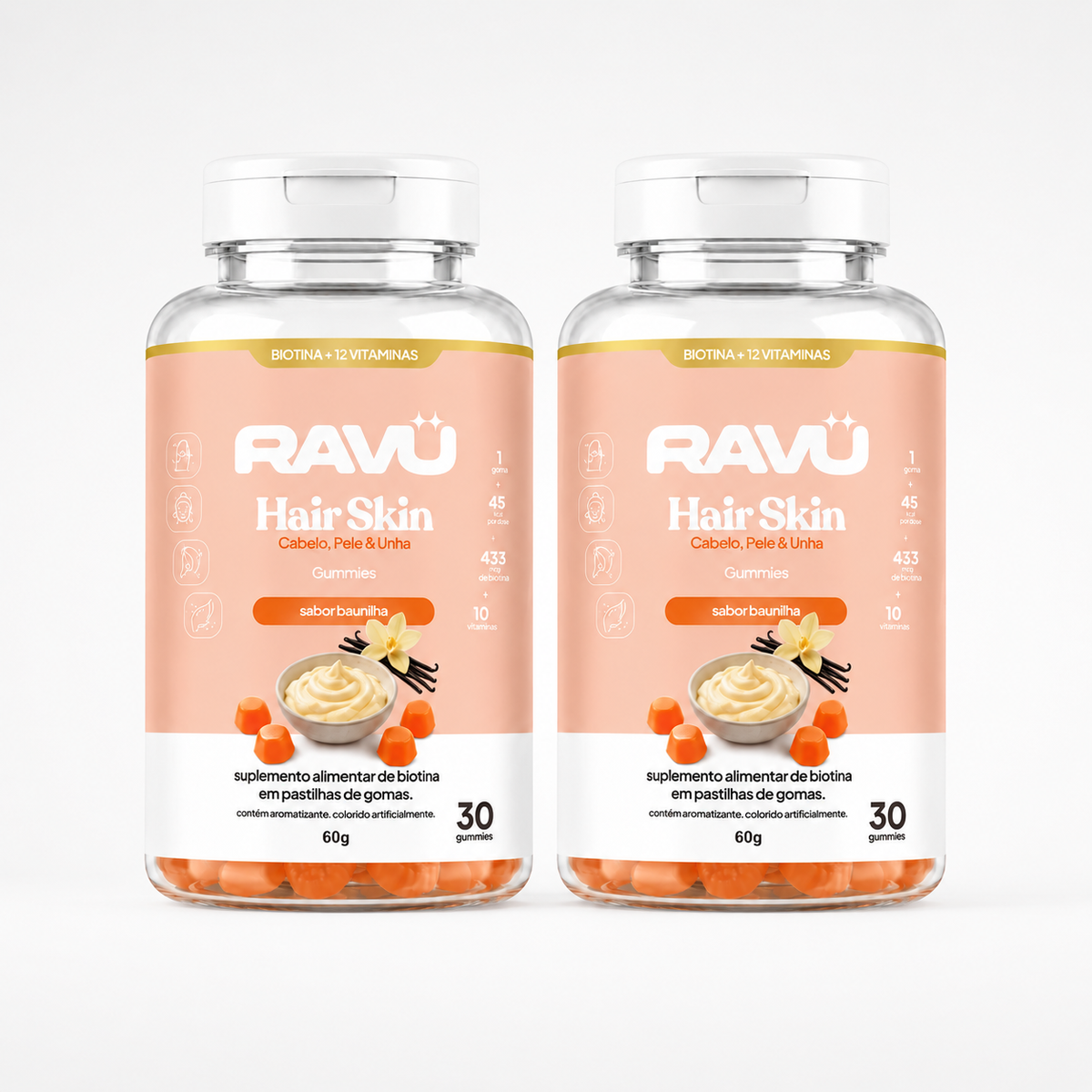 Hair Skin Gummy RAVU | Baunilha 90 g