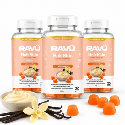 Hair Skin Gummy RAVU | Baunilha 90 g