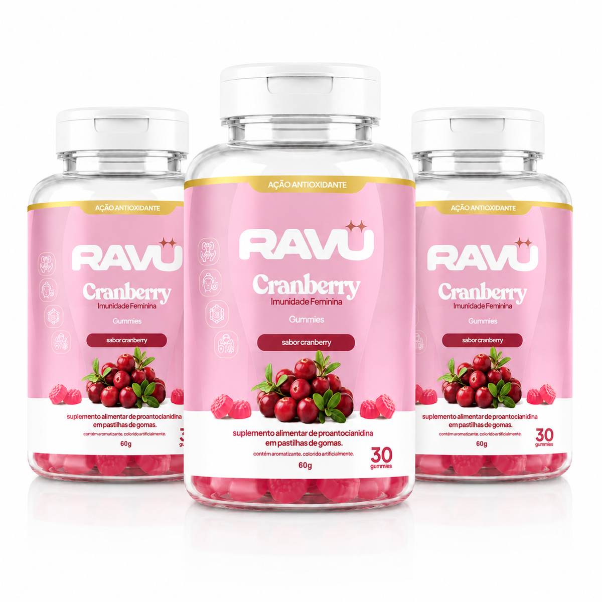 Imunidade Feminina Gummy RAVU | Cranberry 60 g