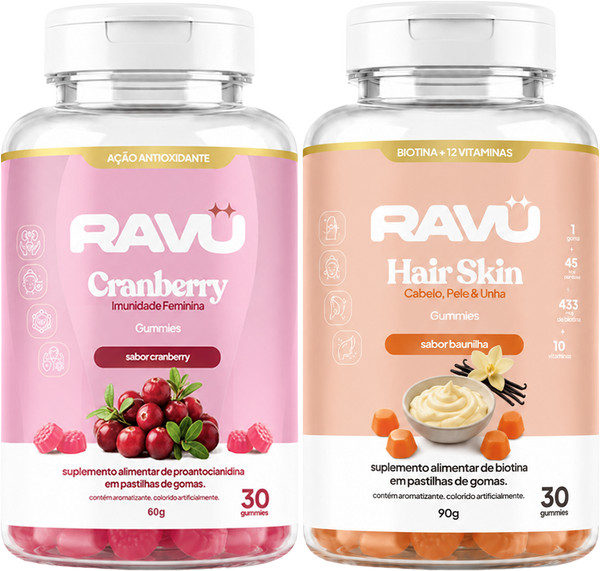 Combo Care Glow RAVU | Hair Skin + Nail + Cranberry