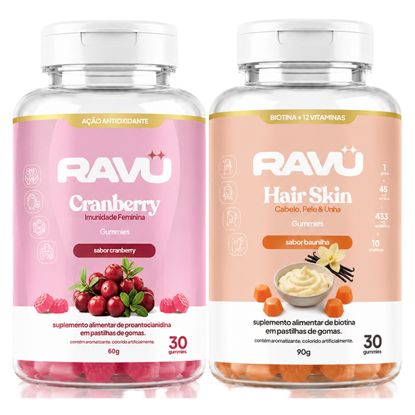 Combo Care Glow RAVU | Hair Skin + Nail + Cranberry