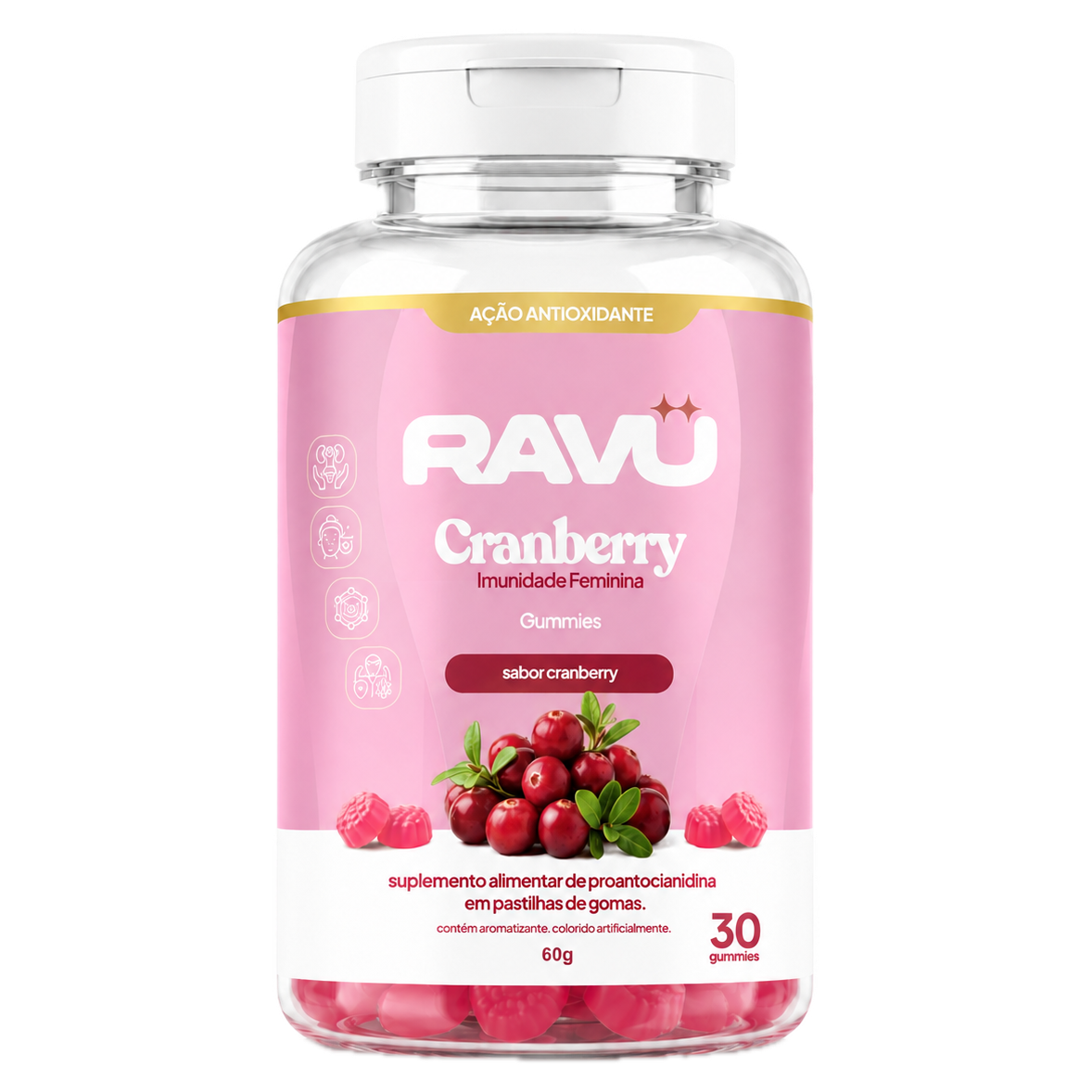 Imunidade Feminina Gummy RAVU | Cranberry 60 g