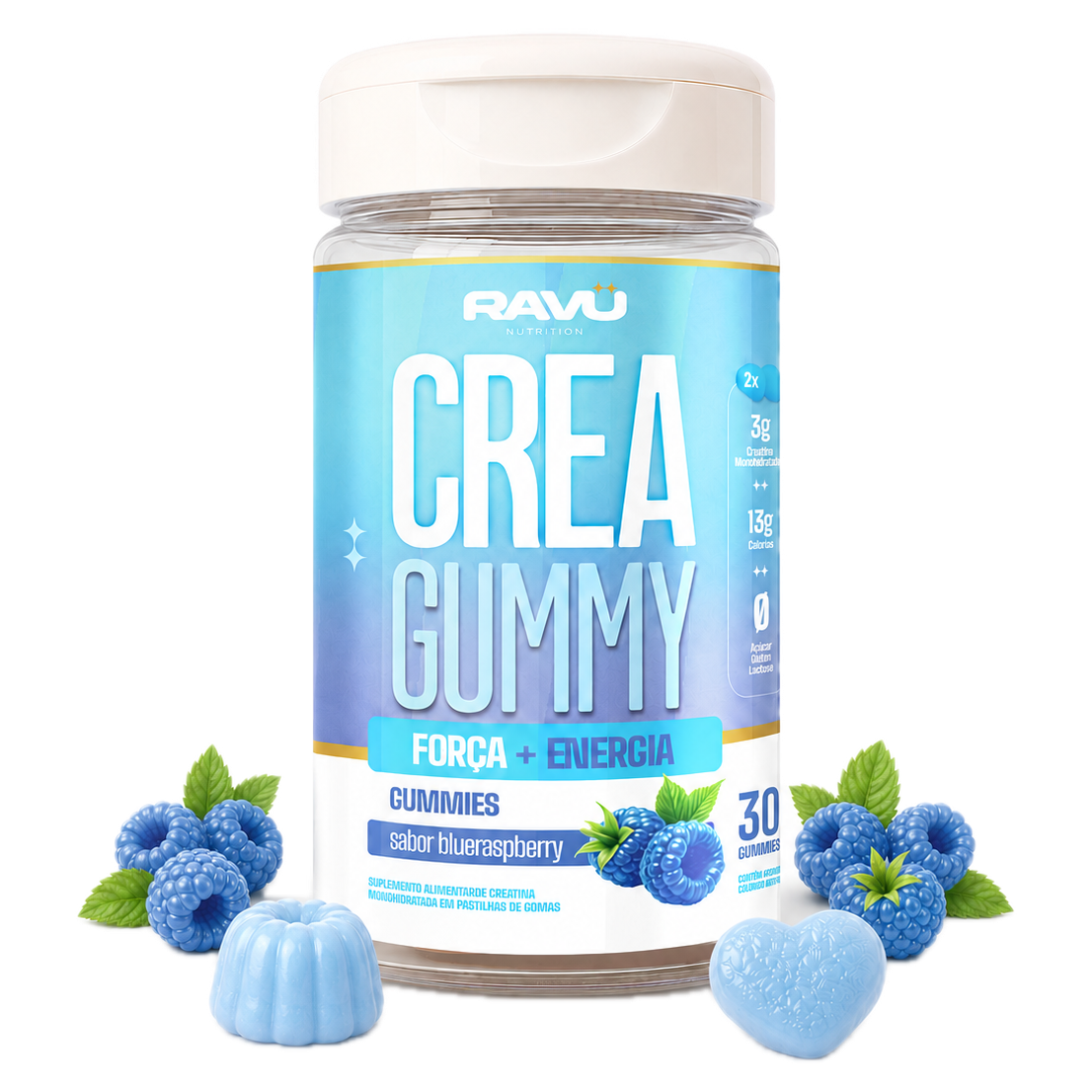 Creatina em Goma RAVU Framboesa Azul 150 g