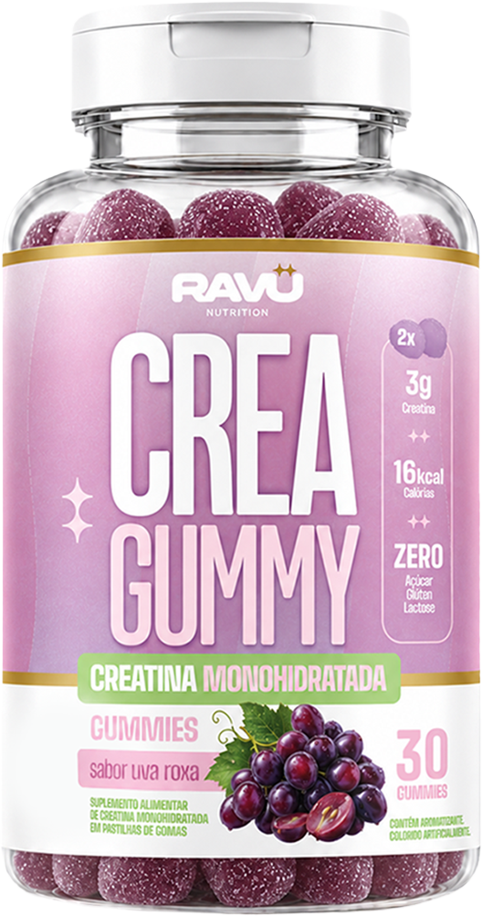 Pote da Creatina em Goma RAVU Uva Roxa