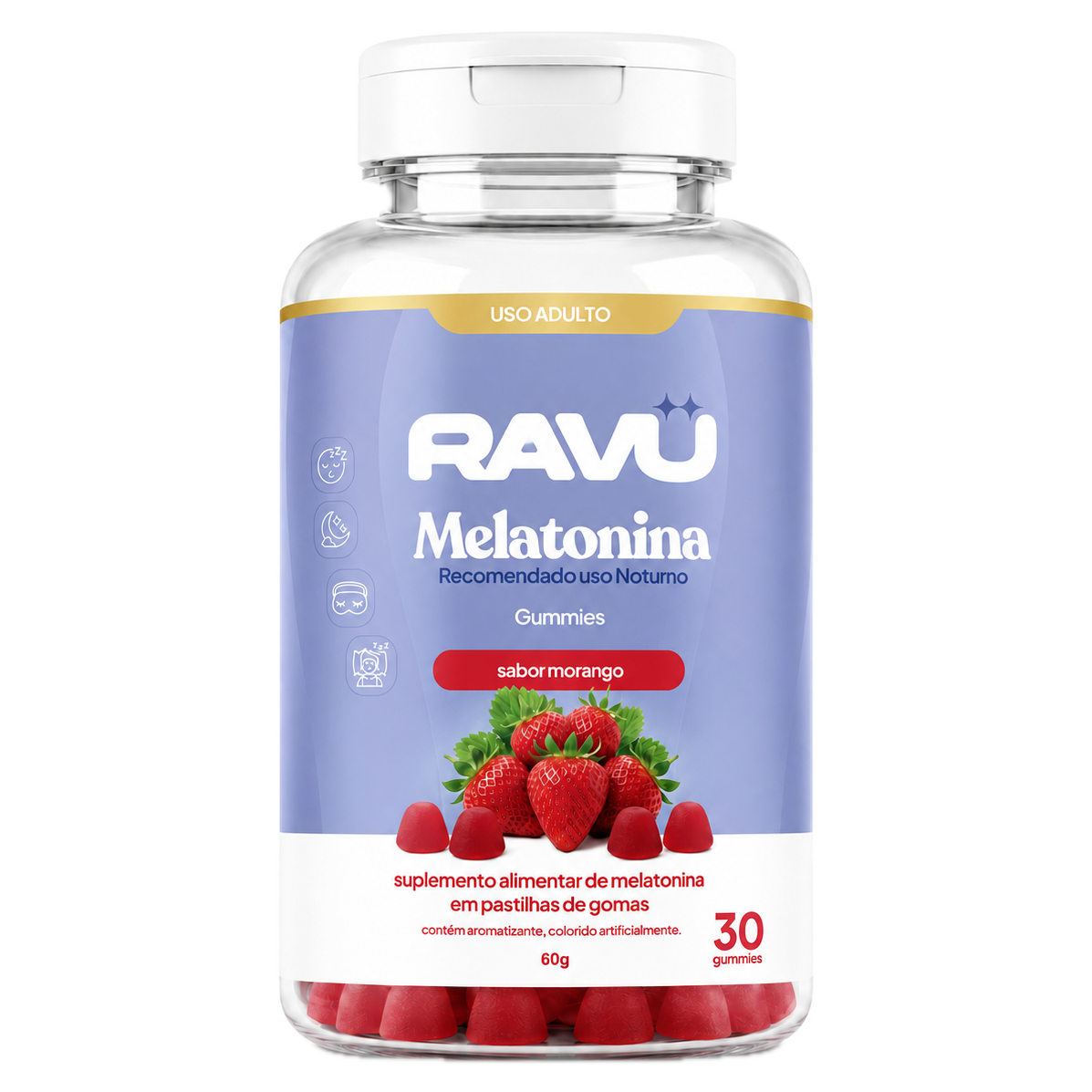Melatonina Gummy RAVU | Morango 60 g